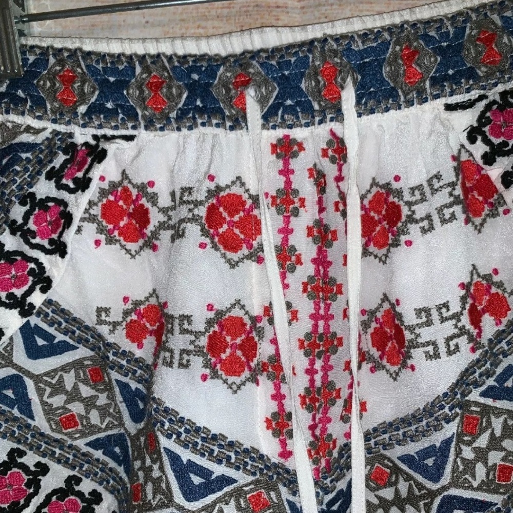 Rococo Sand Silk Embroidered Hippie Boho Shorts XS